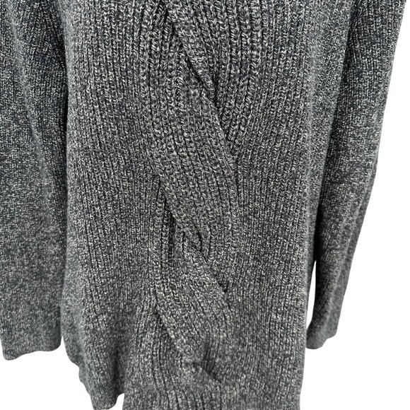 Talbots Womens Cable Knit Black White Cotton Blend Long Sleeve Sweater 1X - Picture 3 of 8